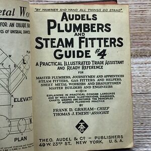 Audels‎ Plumbers and Steam Fitters Guide #4 Vintage Practical Trade Book